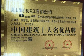 Top Ten Famous and Excellent Brands of China Construction
